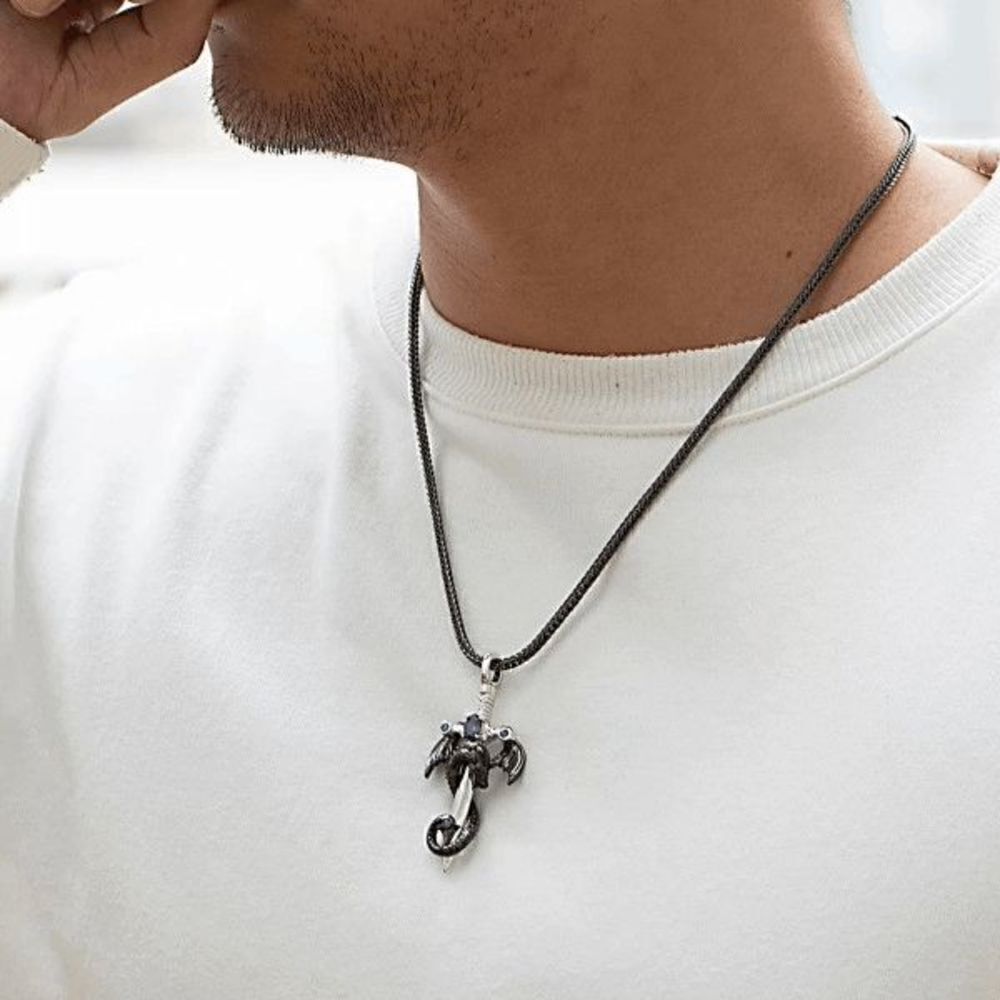 Dragon Sword Ruby Pendant Necklace - Picture 3 of 4
